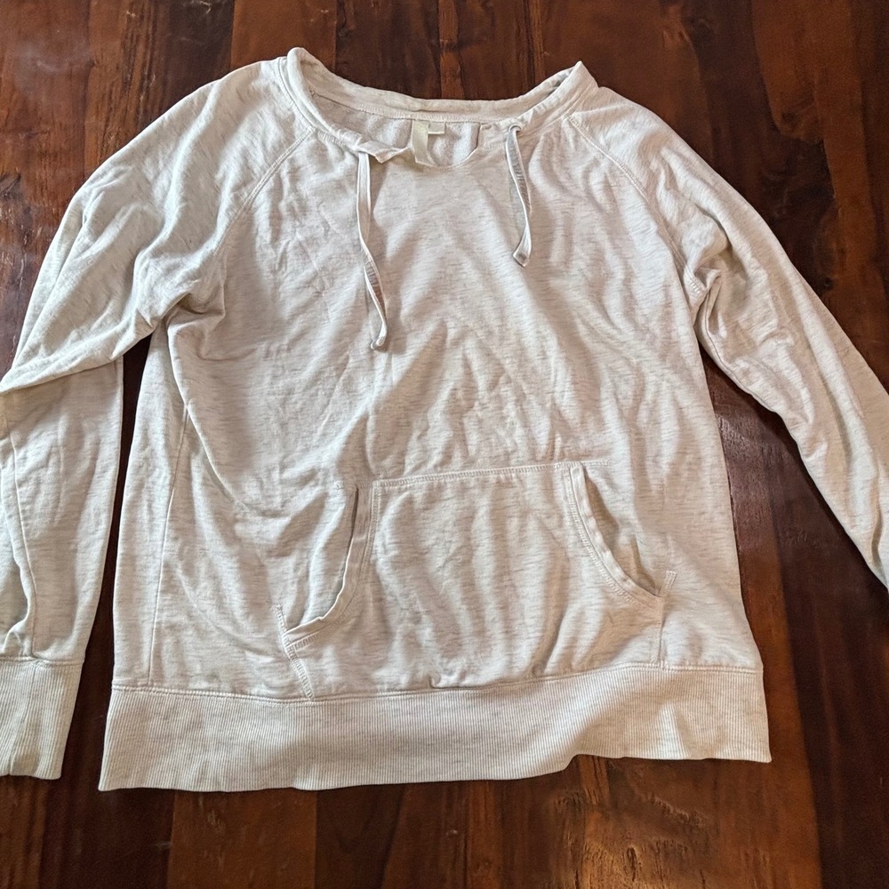 Green Tea Womens Oatmeal Heather Raglan Long Sleeve Pullover Top‎ Large
